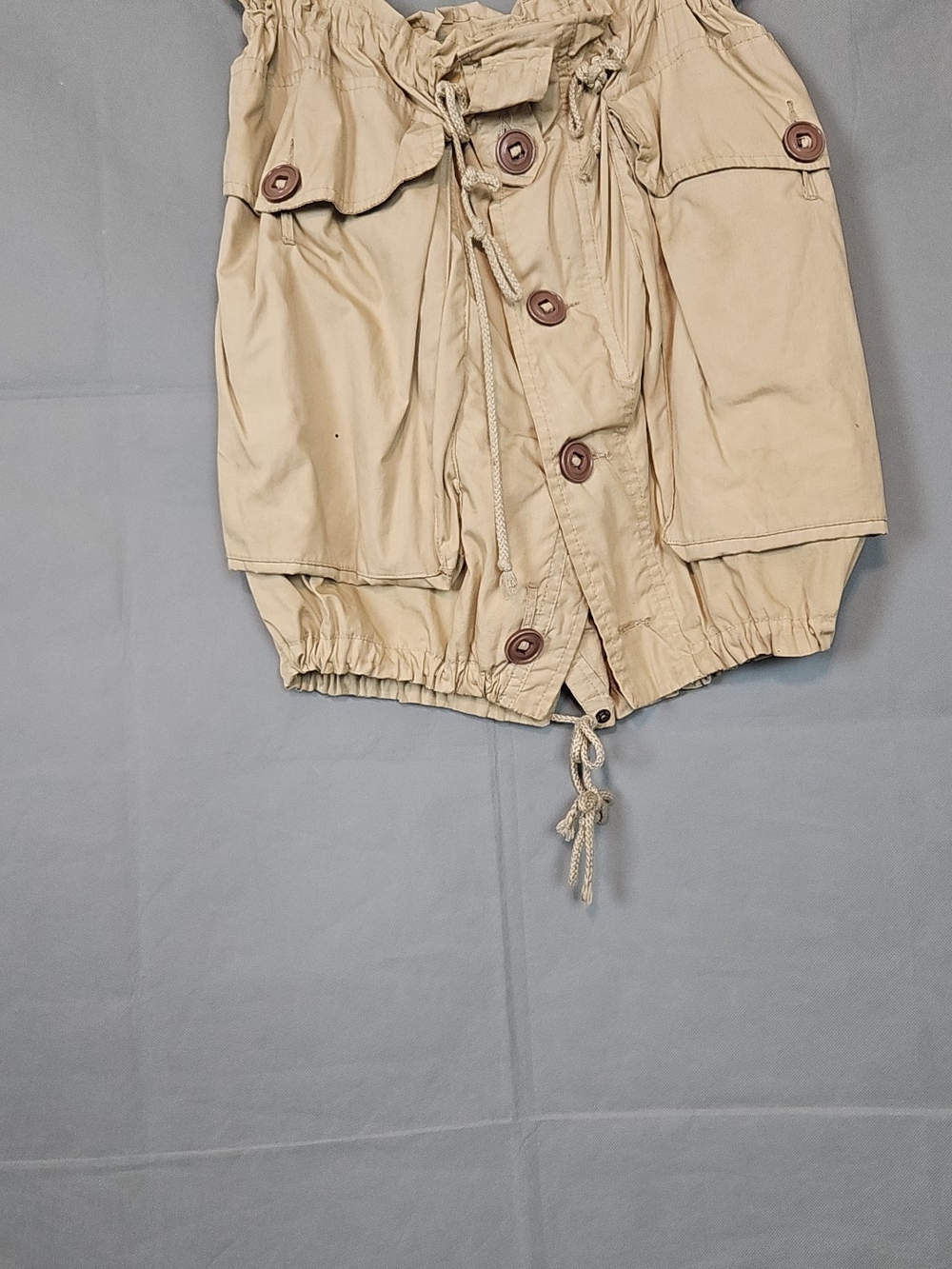 Upcycled Beige Drawstring Women’s Skirt